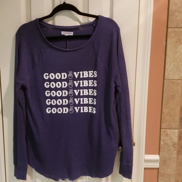 Grayson Threads Tops - ✌🧜🏻‍♀️Good Vibes Blue thermal waffle-knit